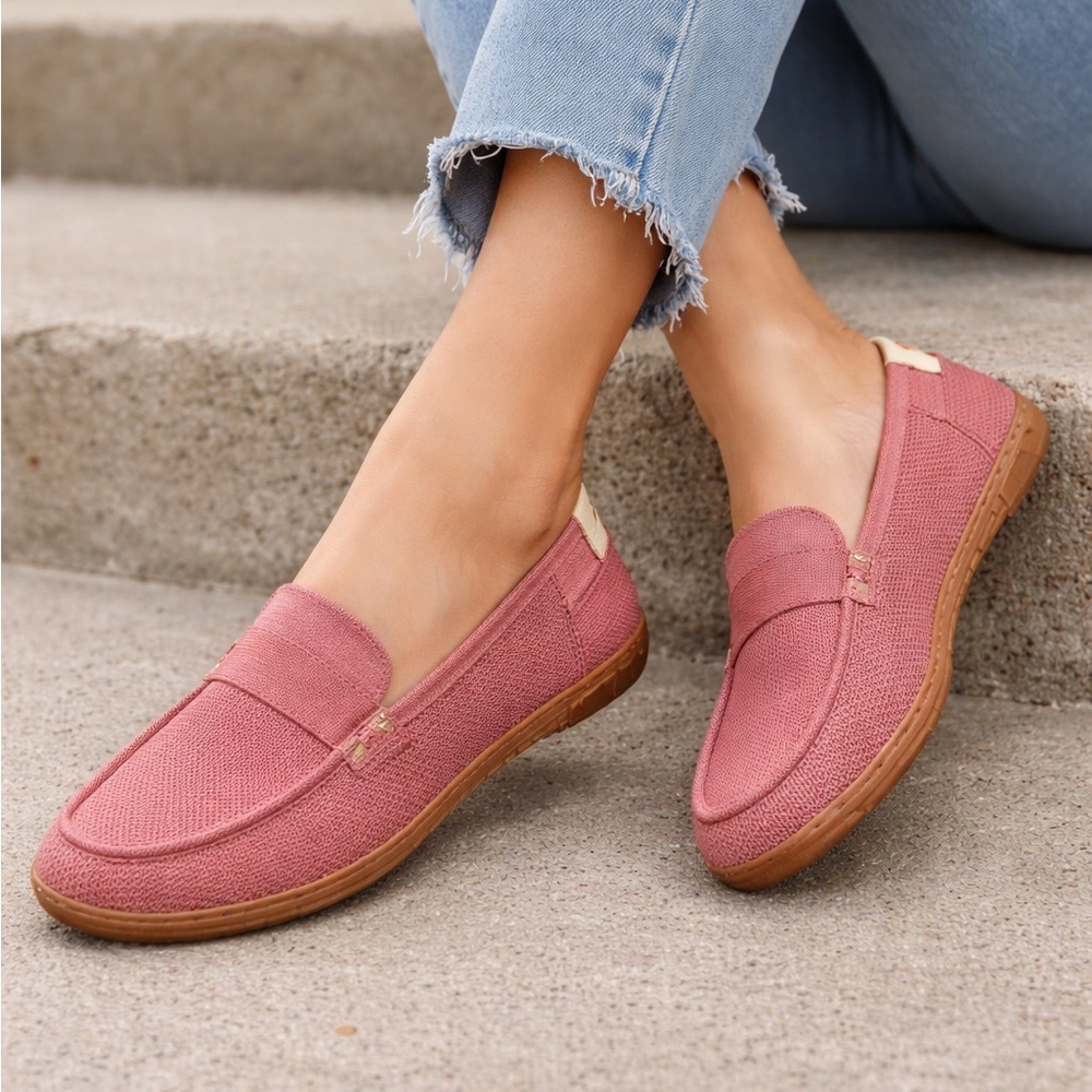 Women’s Knit Slip-On Loafers – Dusty Rose – Size 39 – Lightweight Comfort‎ Flats